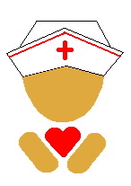 A cartoon icon of a nurse